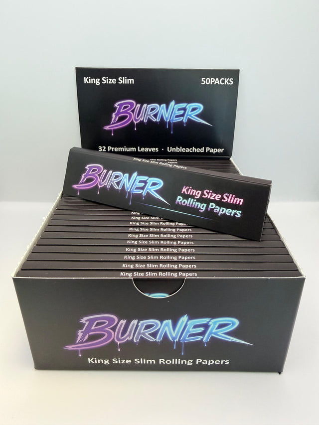 Burner King Size Slim Rolling Papers Ongebleekt – 50 stuks
