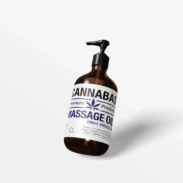 Fles Cannabas CBD Massageolie voor een ontspannende massage