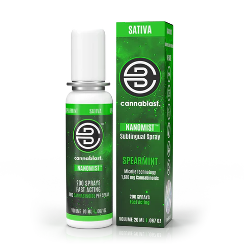 Cannablast Sativa Spray met Spearmint smaak voor energie en creatieve focus