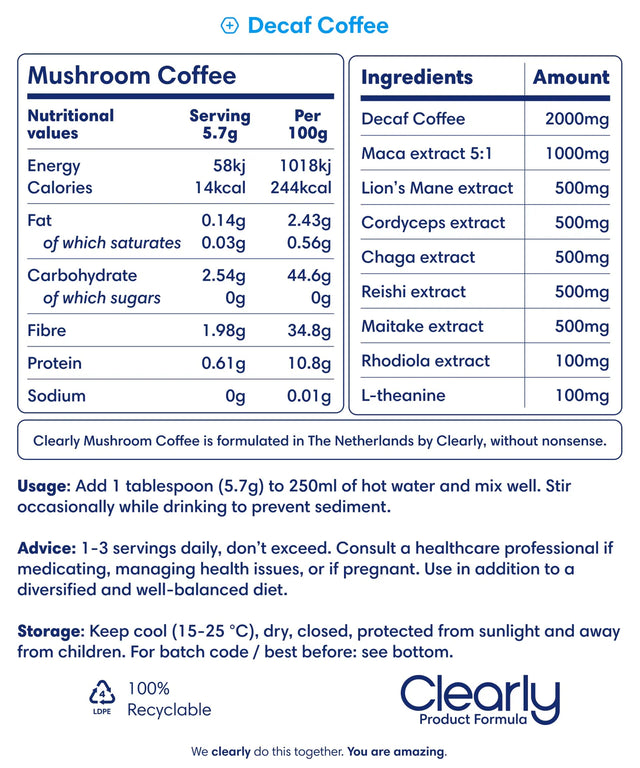 Clearly Not Coffee - 250 gram ( 30 porties )