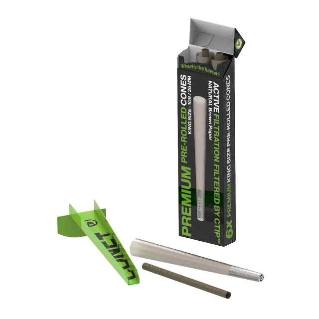 CONE+ King Size Natural Brown – Premium 6-Pack Cones