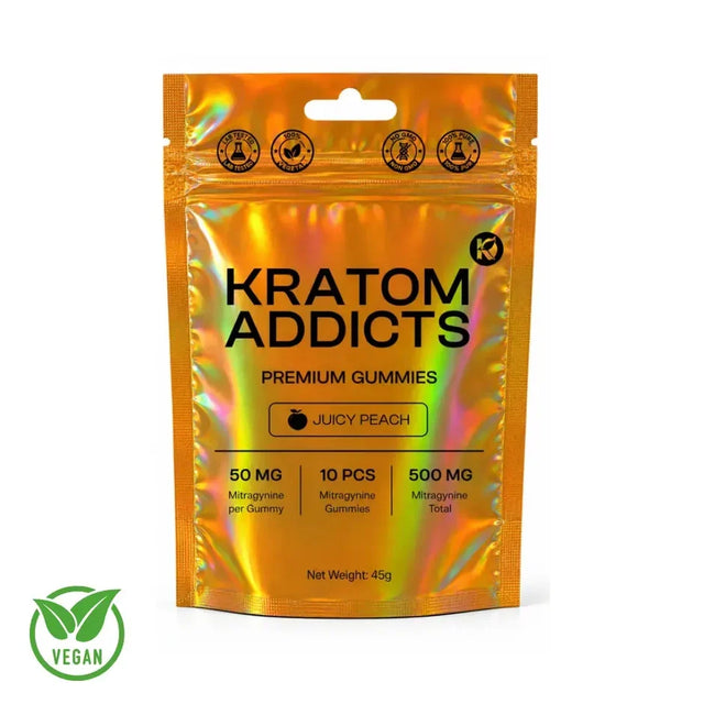 Kratom Addicts Juicy Peach Gummies - 50mg