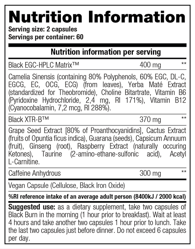 Stacker2 - Black Burn (120 capsules) Afslanken en Vetverbranden