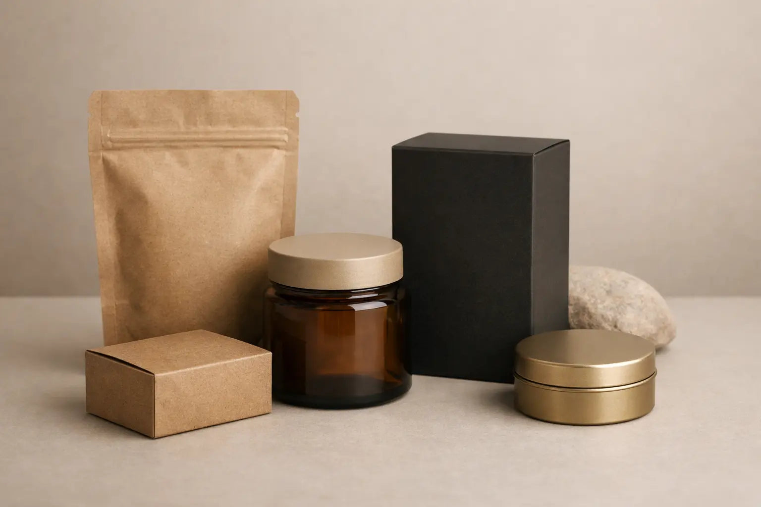 Discreet gepresenteerde sex edibles in een rustige en minimalistische setting