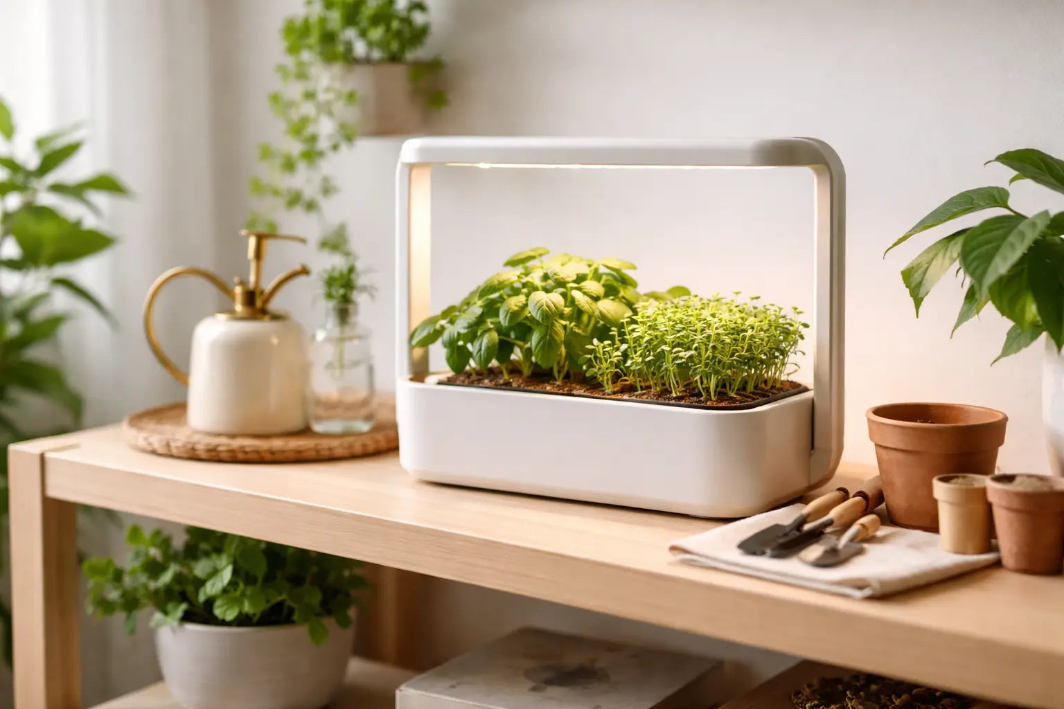 Anzuchtset in ruhiger Wohnumgebung mit natürlichem Licht