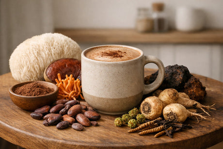 Clearly Not Coffee 250 gram – koffievervanger met functionele paddenstoelen en adaptogenen in minimalistische setting