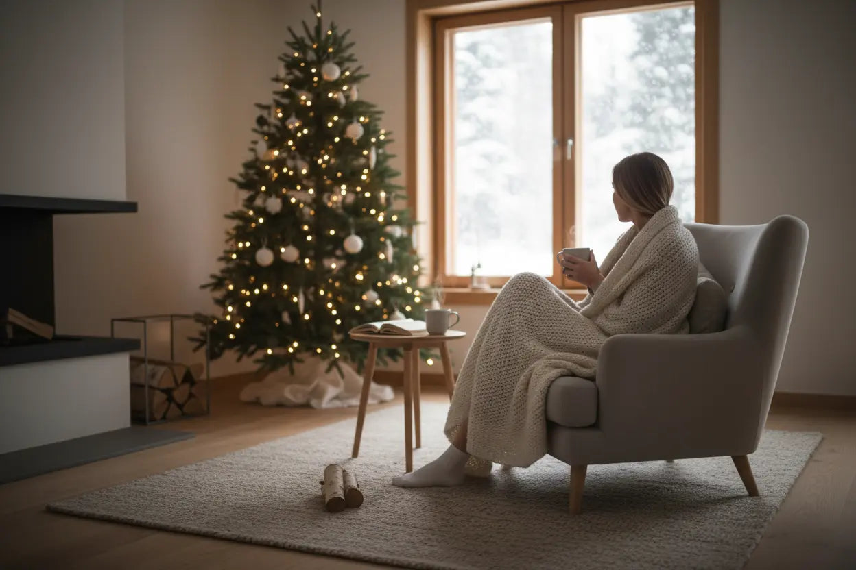 Rust en balans tijdens de feestdagen in een rustige winterse setting