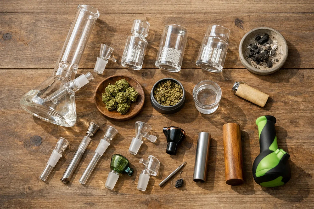 Bongs voor beginners: onderdelen, percolators &amp; materialen