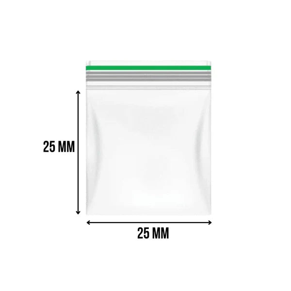 Zip-Lock Bag Blank 25 x 25 mm (100 pieces) 0,07 mm Green Line
