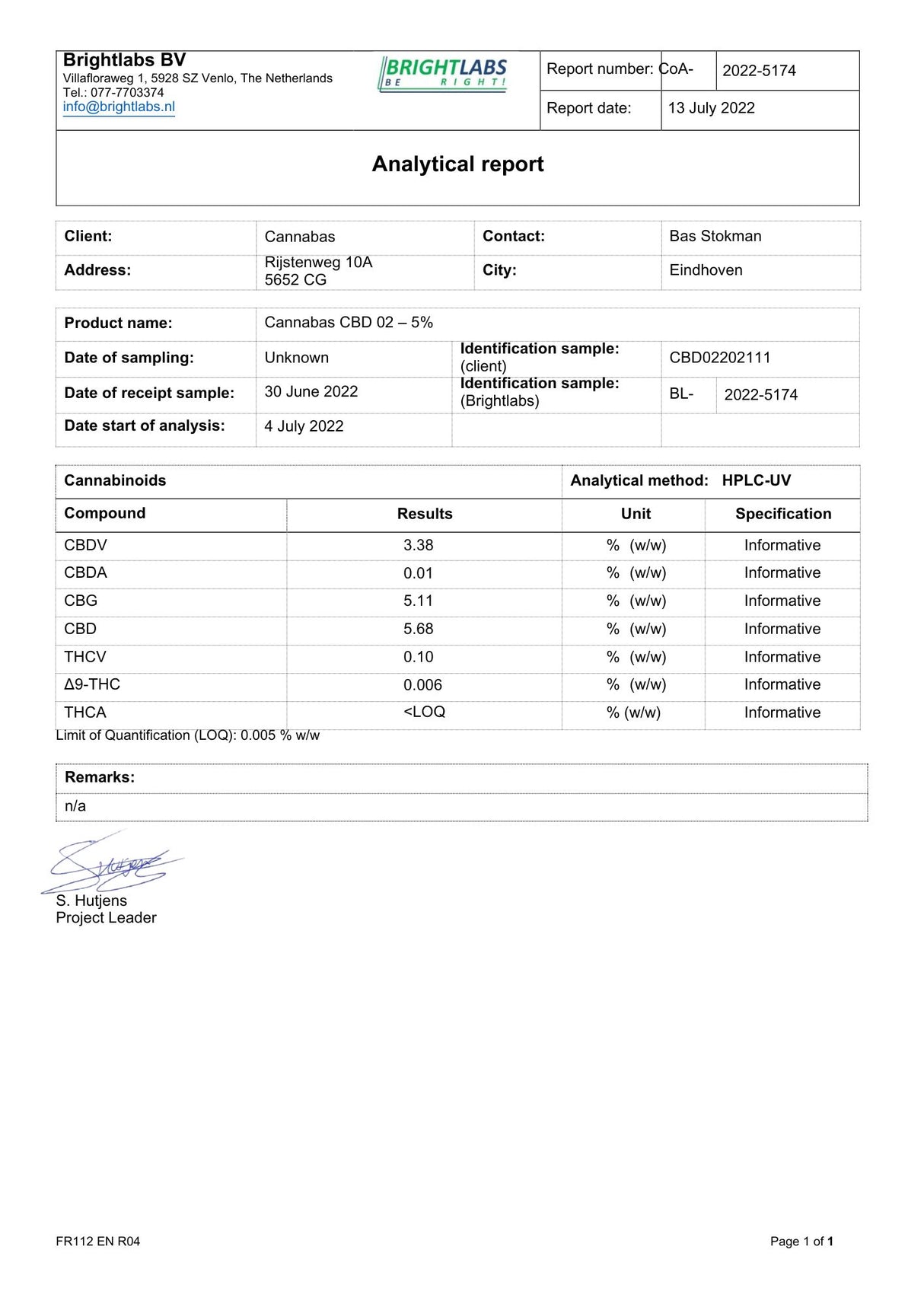 Cannabas - CBD Oil | 5% | 10ml