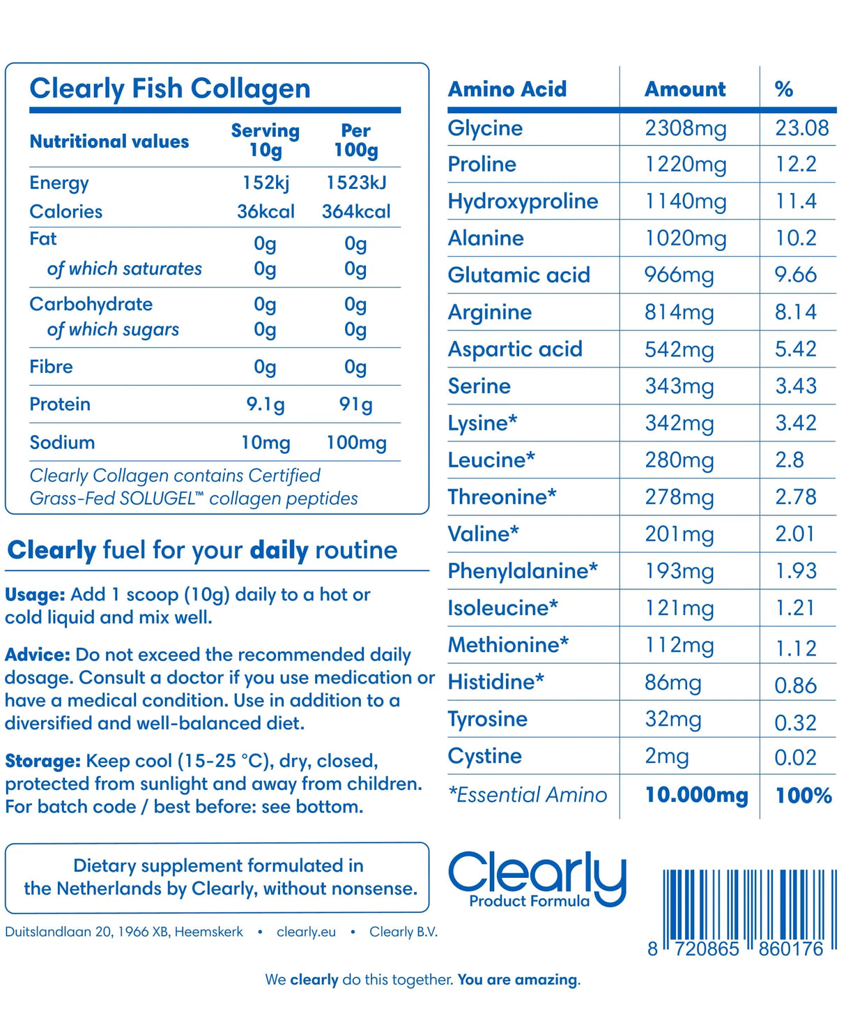 Clearly Fish Collagen - 300gr (30 servings)