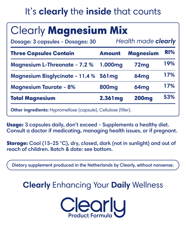 Clearly | Magnesium Mix - 90 capsules