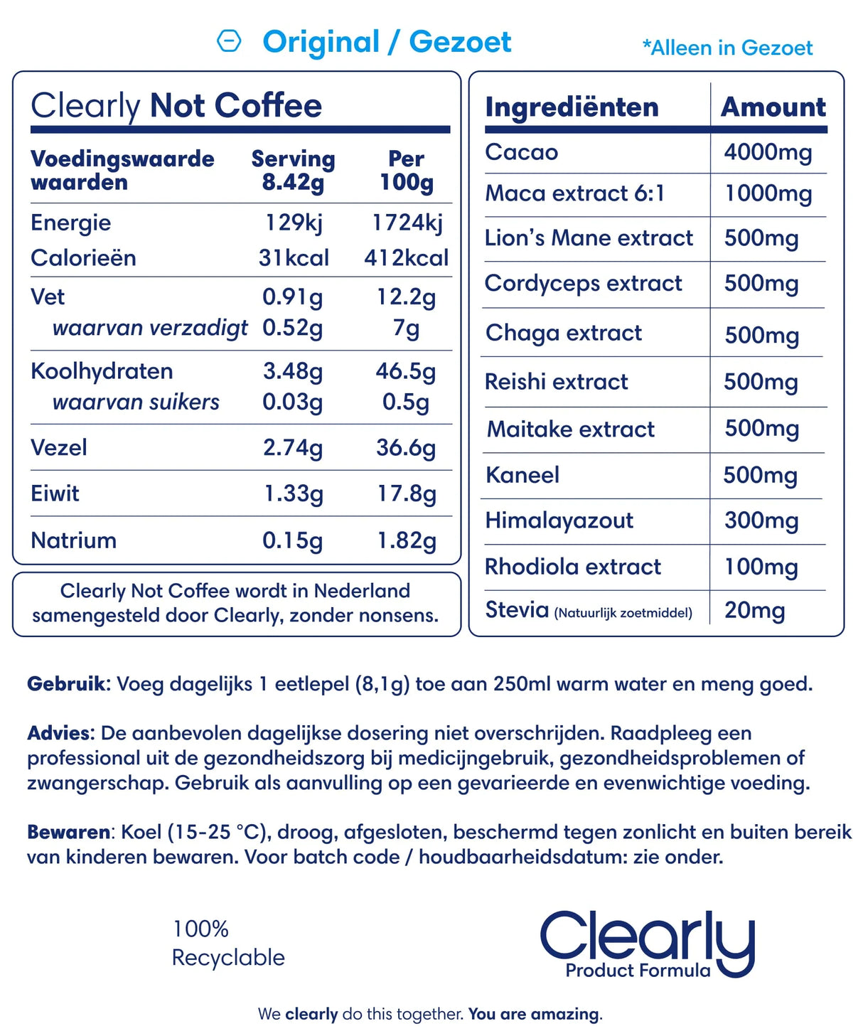 Klart ikke kaffe - 255gr (30 portioner)
