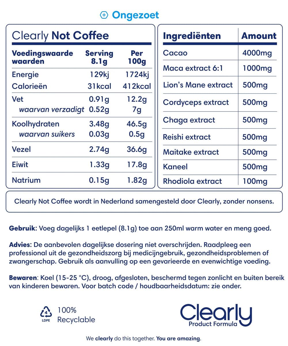 Clearly Not Coffee - 250 gram ( 30 porties )