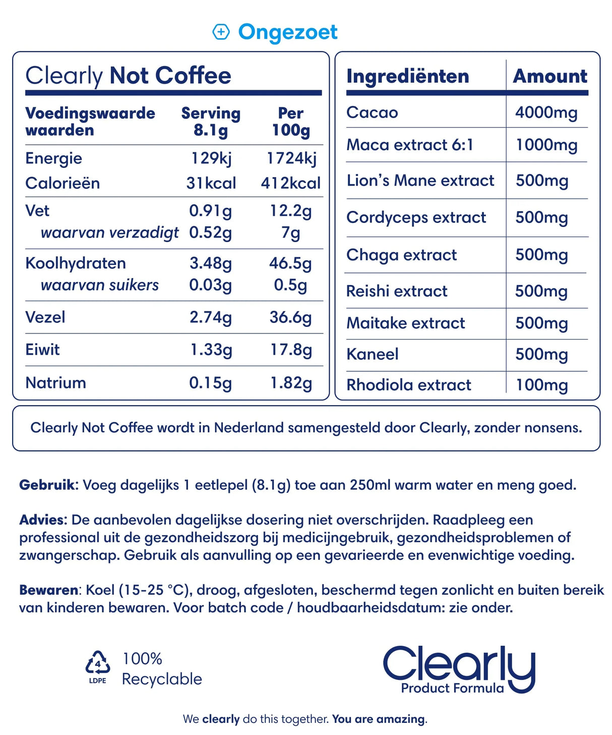 Klart ikke kaffe - 255gr (30 portioner)