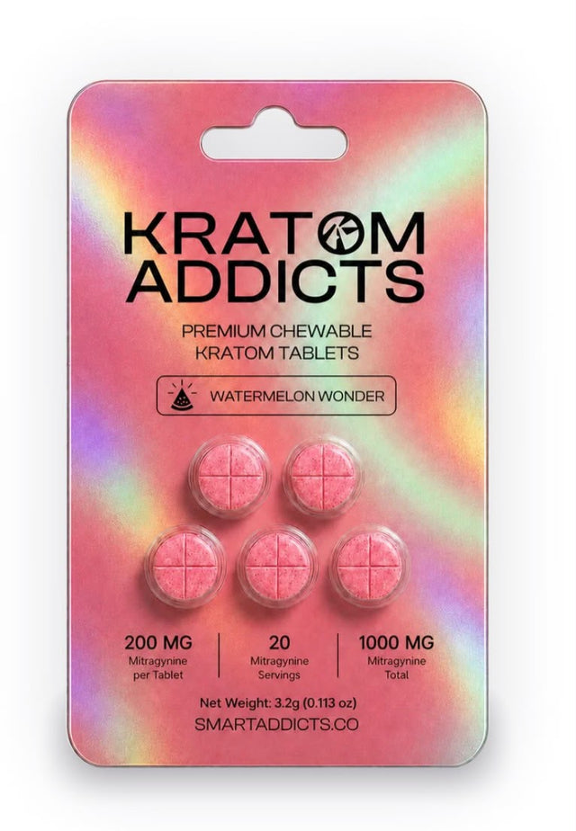 Kratom Addicts Premium Kratom Tablets - 5 stuks