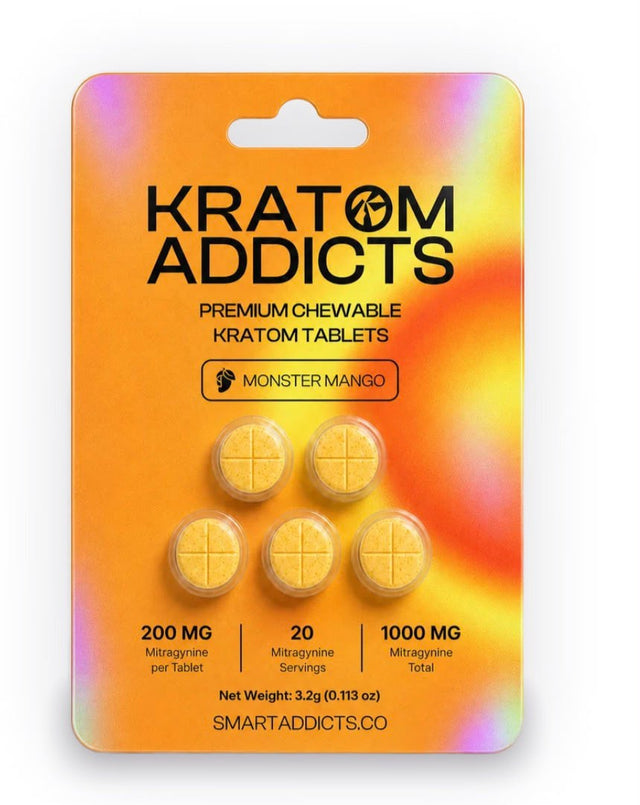 Kratom Addicts Premium Kratom Tablets - 5 stuks
