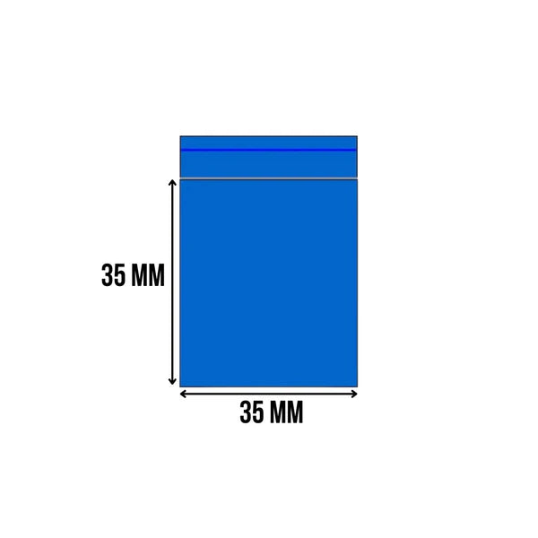 Zip-Lock Bag Blue 35 X 35 mm (100 pieces) 0.06 mm