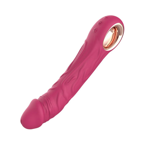Close-up van de ergonomisch gebogen tip van de LS08 vibrator, ontworpen voor G-spot stimulatie