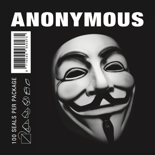 Anonymous Groot Bedrukt seals - 100 stuks