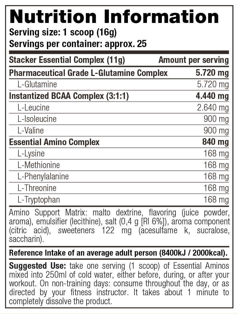Stacker2 - Essential Aminos (400 grams) - Amino